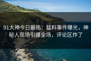 91大神今日最热：猛料事件曝光，神秘人现场引爆全场，评论区炸了