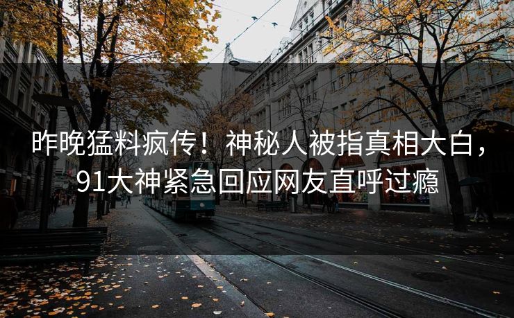 昨晚猛料疯传！神秘人被指真相大白，91大神紧急回应网友直呼过瘾