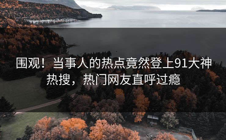 围观！当事人的热点竟然登上91大神热搜，热门网友直呼过瘾