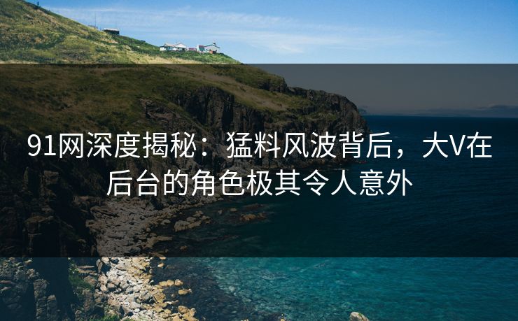 91网深度揭秘：猛料风波背后，大V在后台的角色极其令人意外